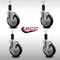 Service Caster 5'' SS Black Poly Swivel 1-1/4'' Expanding Stem Caster Set with Brake, 4PK SCC-SSEX20S514-PPUB-BLK-TLB-114-4 - alternate 2
